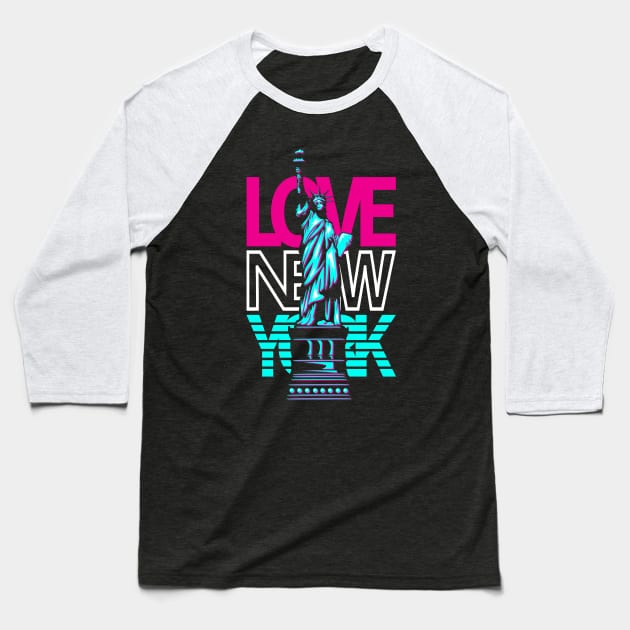 Love New York Baseball T-Shirt by RCM Graphix